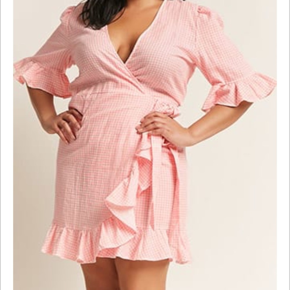 Gingham wrap dress